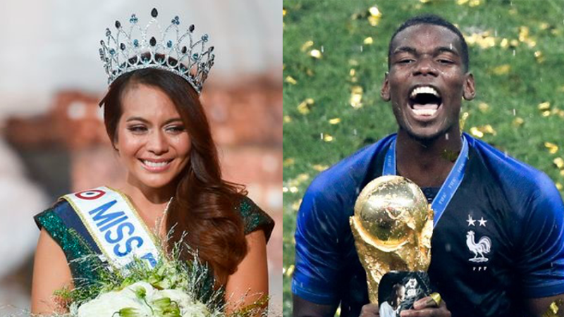 Paul Pogba (champion de monde) et Vaimalama Chaves (Miss France ) - 2018